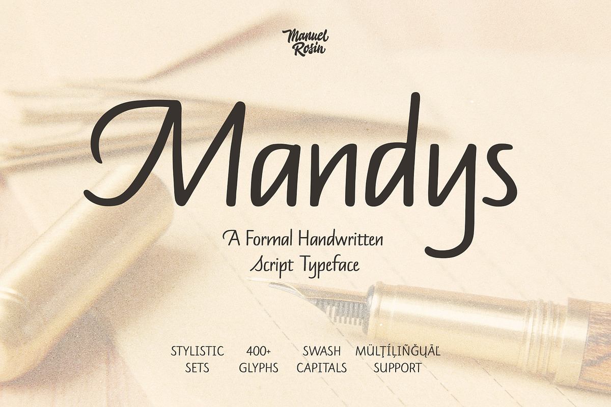 Mandys - Formal Handwritten Typeface Free Download Free Download