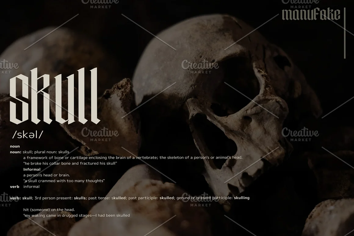 Manufake - Sleek Tall Blackletter Font