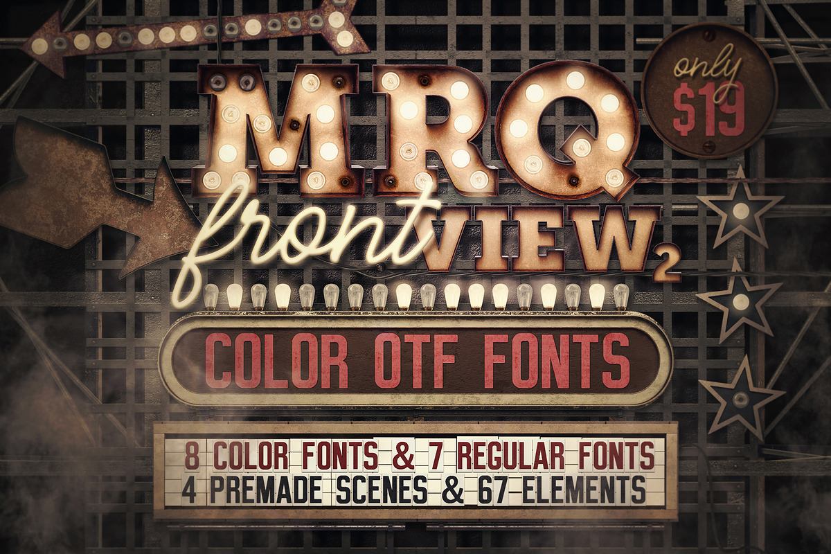 Marquee Front View - Color Fonts Free Download Free Download