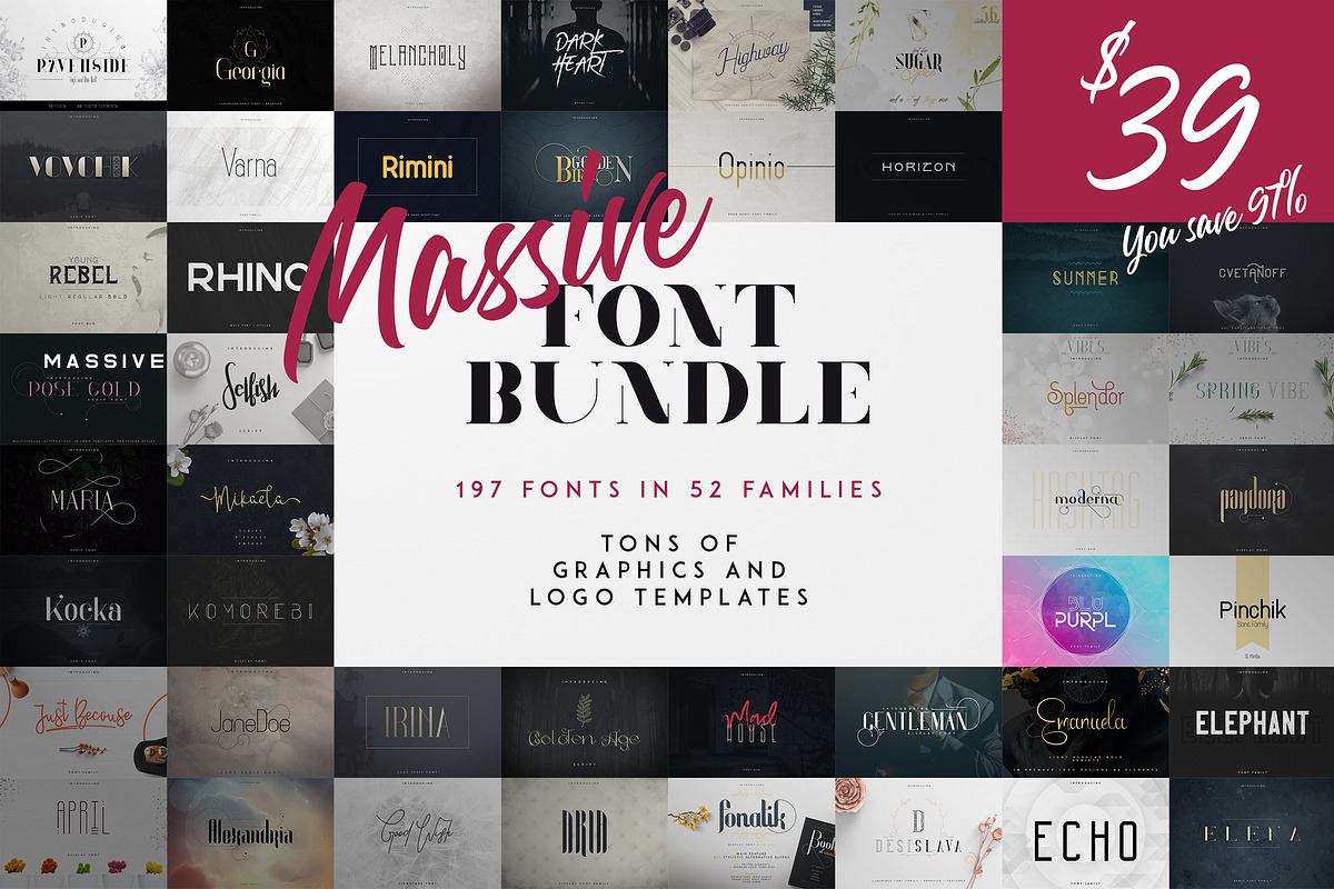 Massive Font Bundle - 197 fonts Free Download Free Download