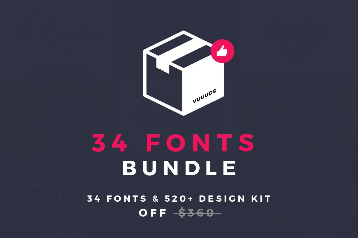 Max Bundle (34 Fonts + 520 Vector) Free Download Free Download