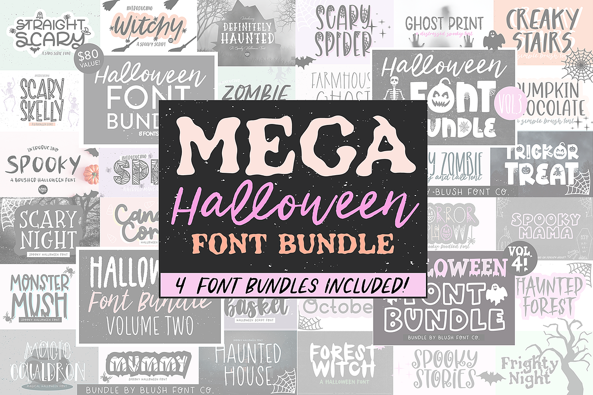 MEGA HALLOWEEN FONT BUNDLE V1 Free Download Free Download