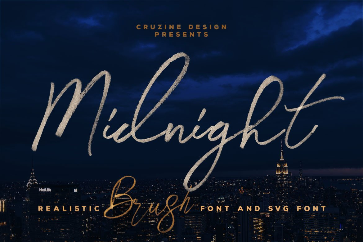 Midnight Brush & SVG Font Free Download