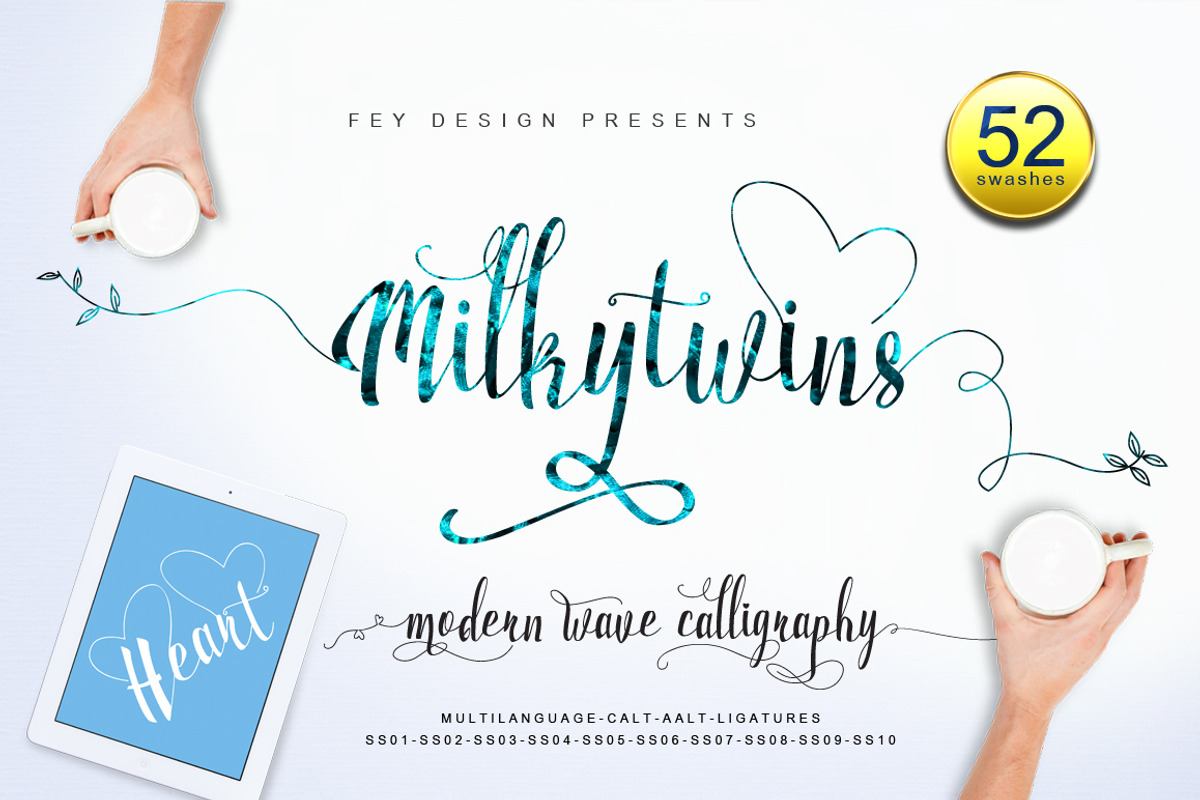 Milkytwins Modern Wave Calligraphy Free Download Free Download