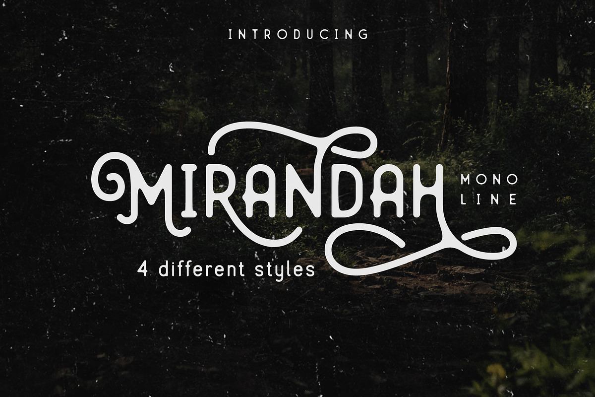 Mirandah | Monoline Font Family Free Download Free Download