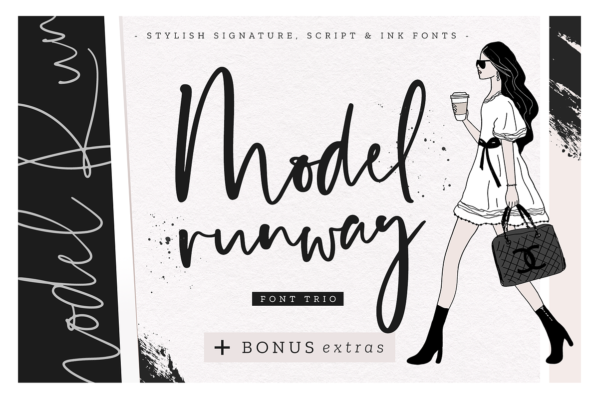 Model Runway Fonts + BONUS Extras Free Download Free Download