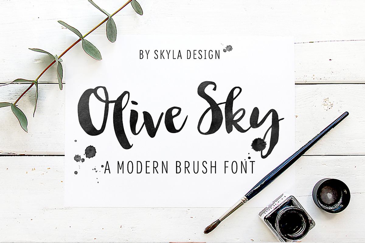 Modern brush font, Olive Sky Free Download Free Download