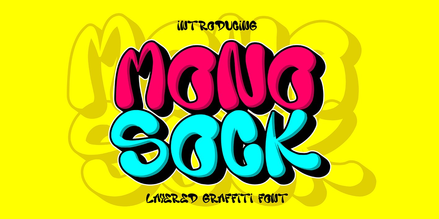 Monosock Layered Graffiti Font Free Download