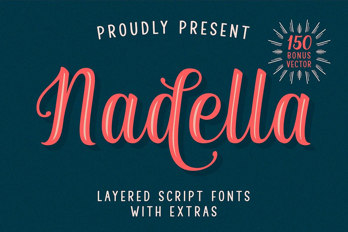 Nadella Layered Script Font Free Download Free Download