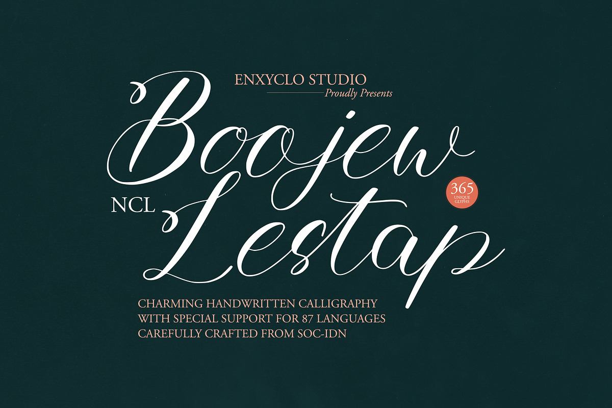 NCL BOOJEW LESTAP - Elegant Script Free Download Free Download