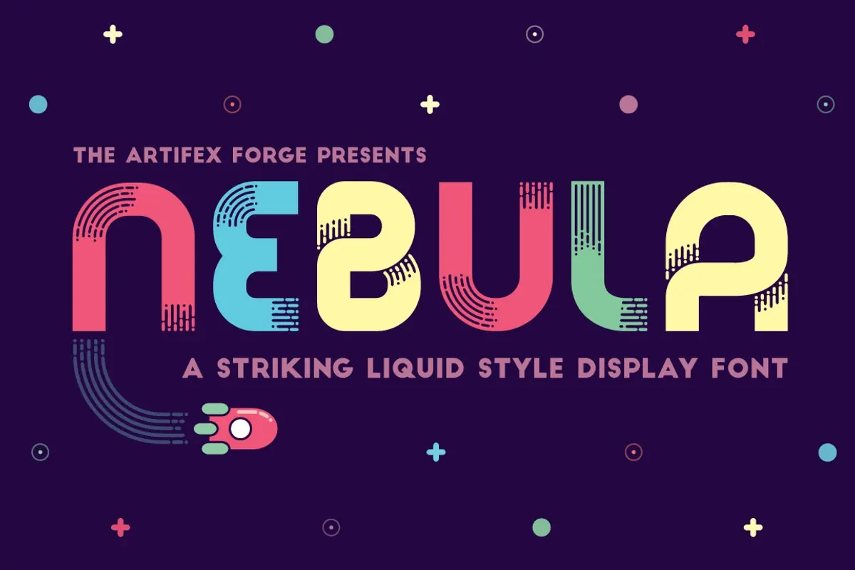 Nebula - A Liquid Style Font Free Download Free Download