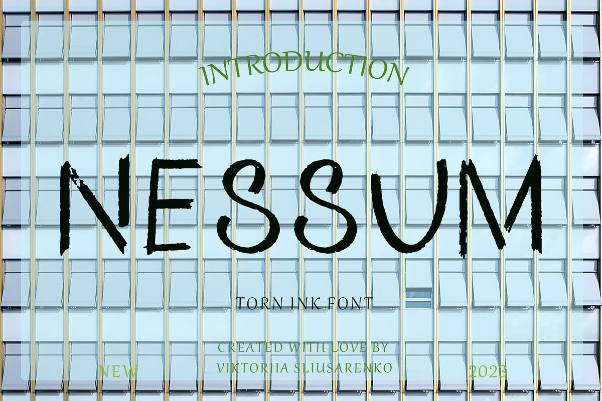 NESSUM - torn ink font Free Download Free Download