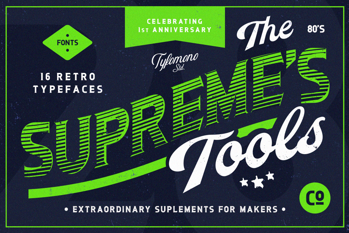 NEW! Supreme Tools • 16 Fonts Pack Free Download Free Download