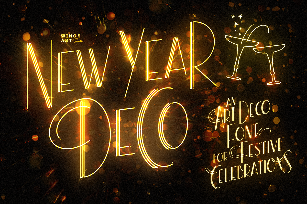 New Year Deco: Art Deco Festive Font Free Download Free Download