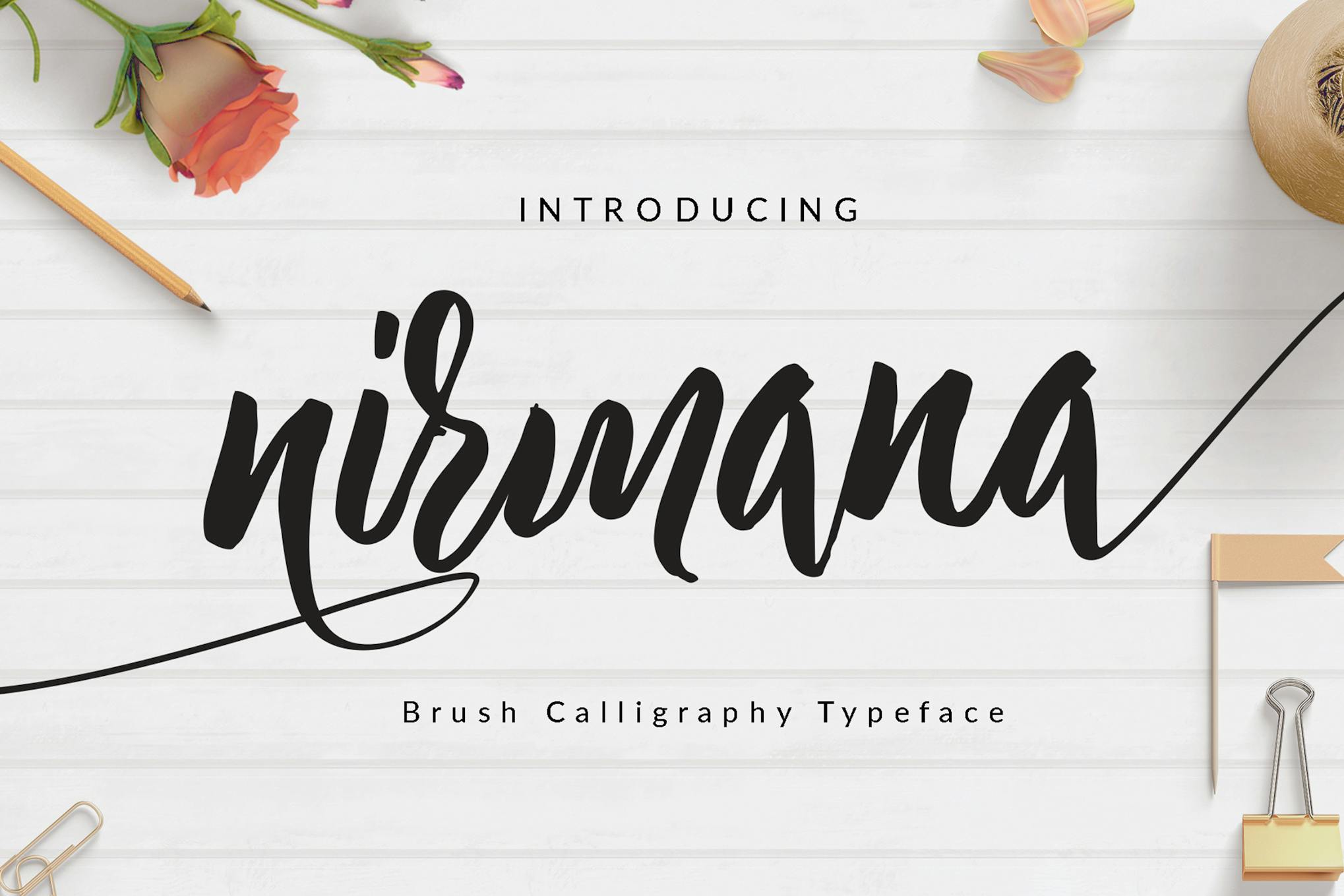 Nirmana Brush Font Wedding Free Download