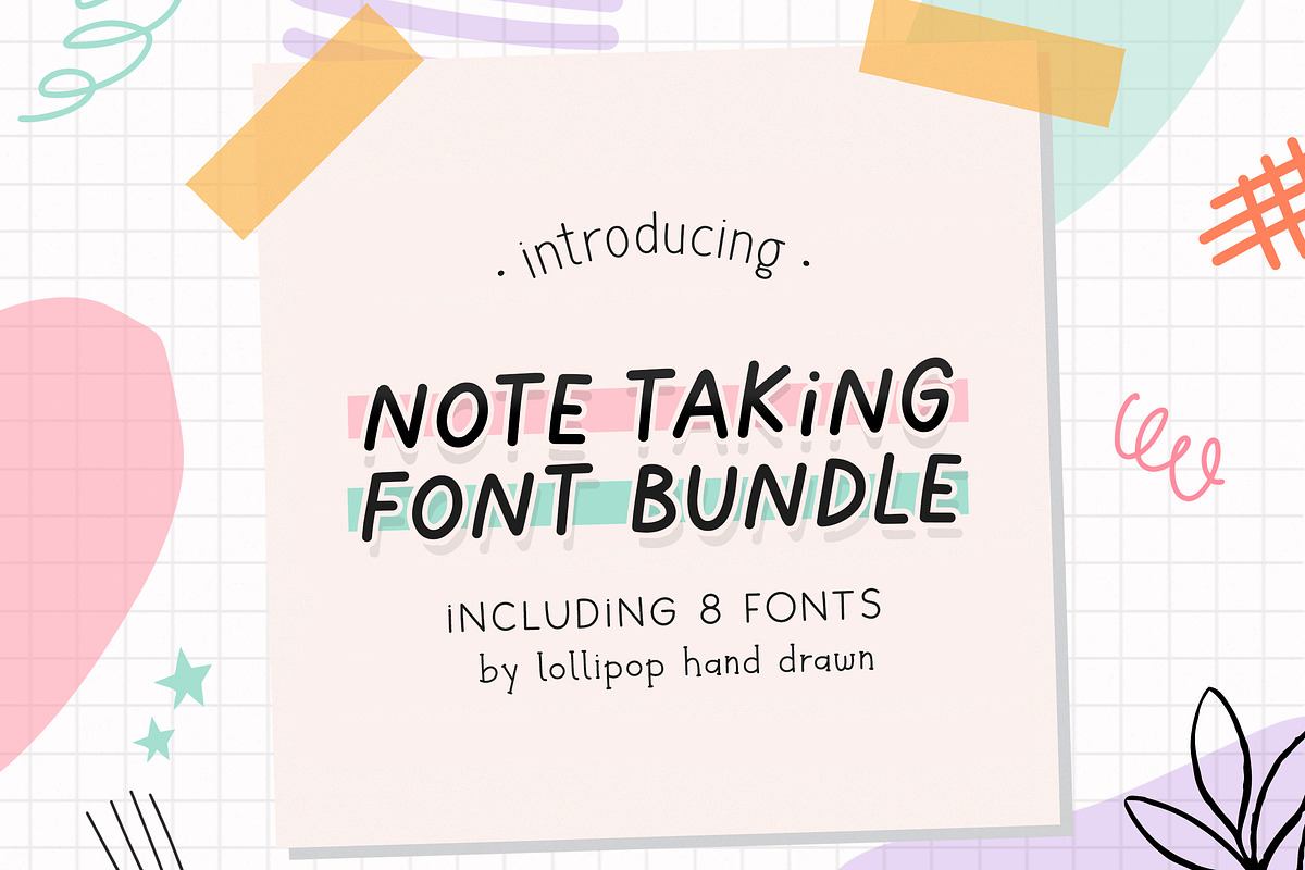 Note Taking Font Bundle (8 Fonts) Free Download Free Download