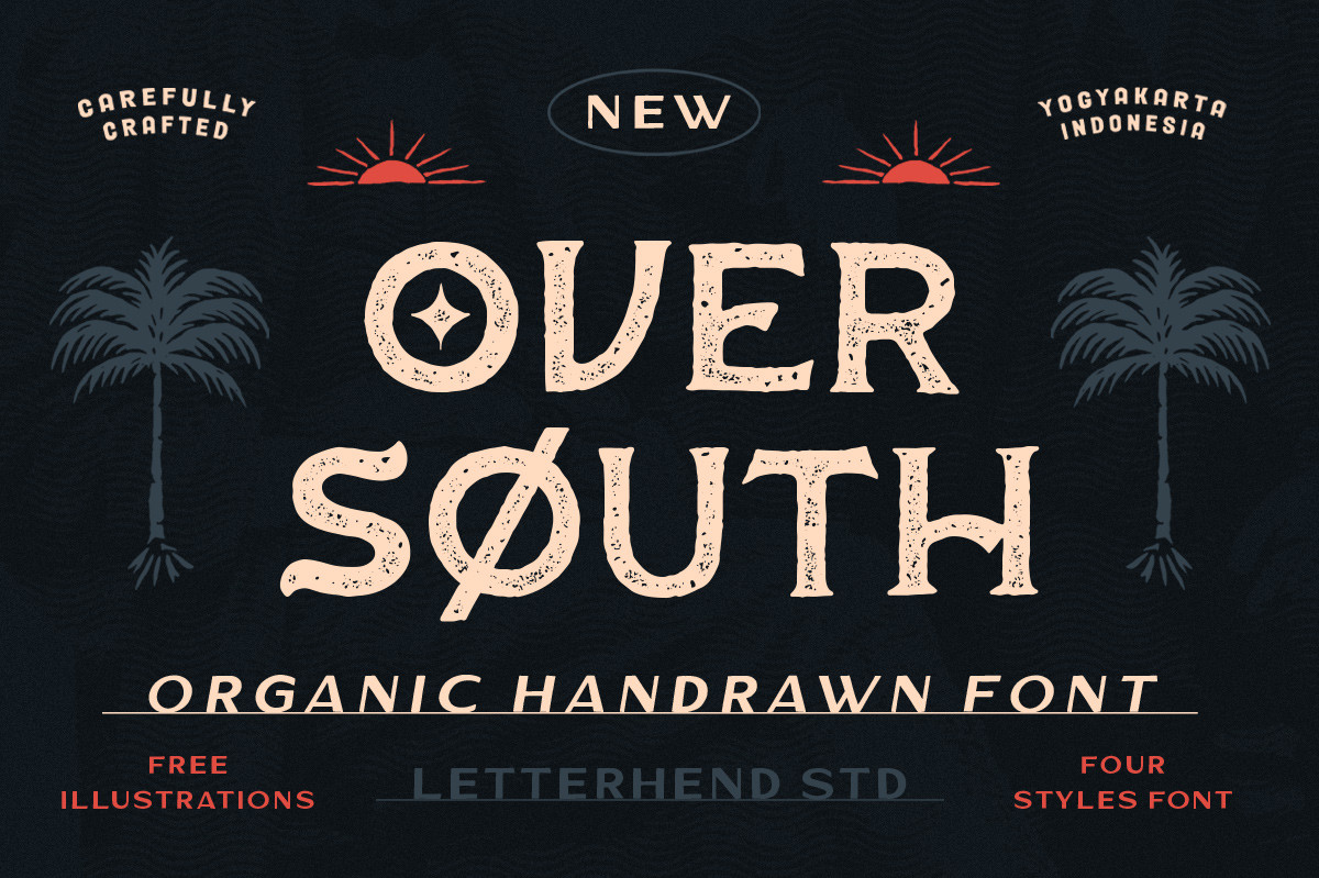 Over South Font + Free Illustration Free Download