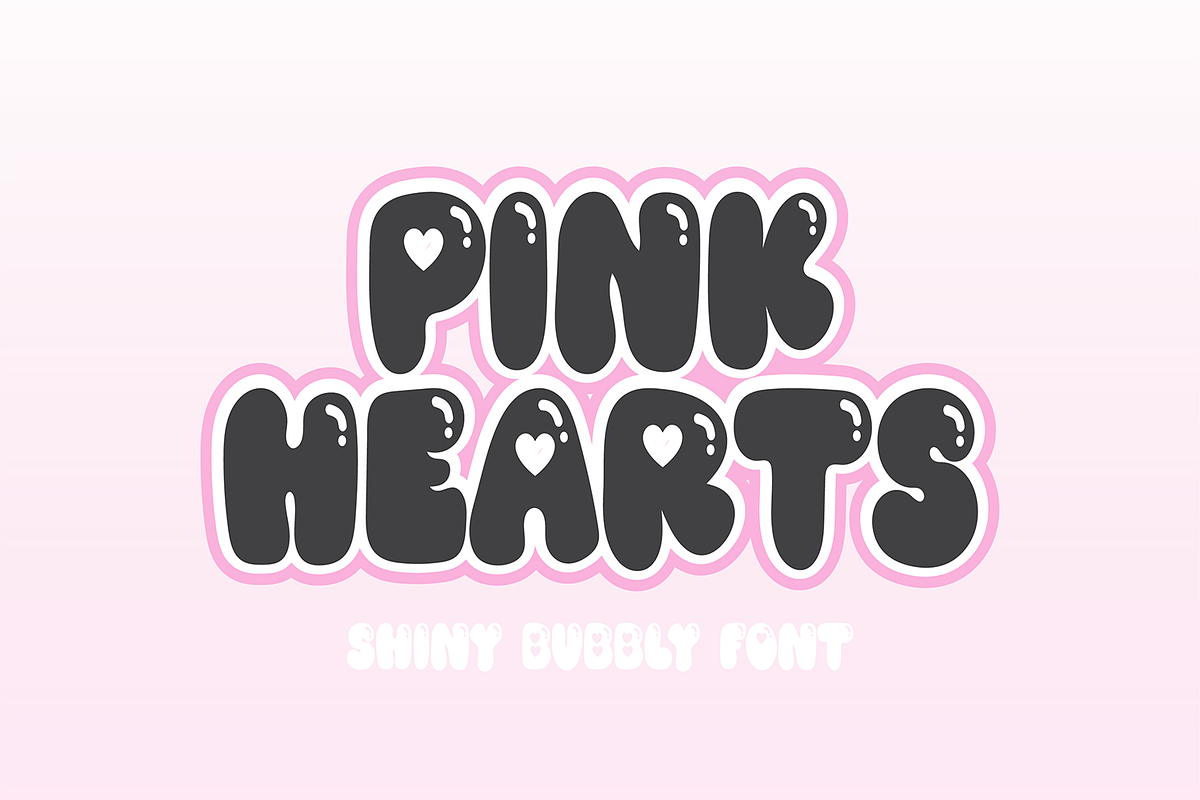 PINK HEARTS Bubble Valentine Font Free Download Free Download