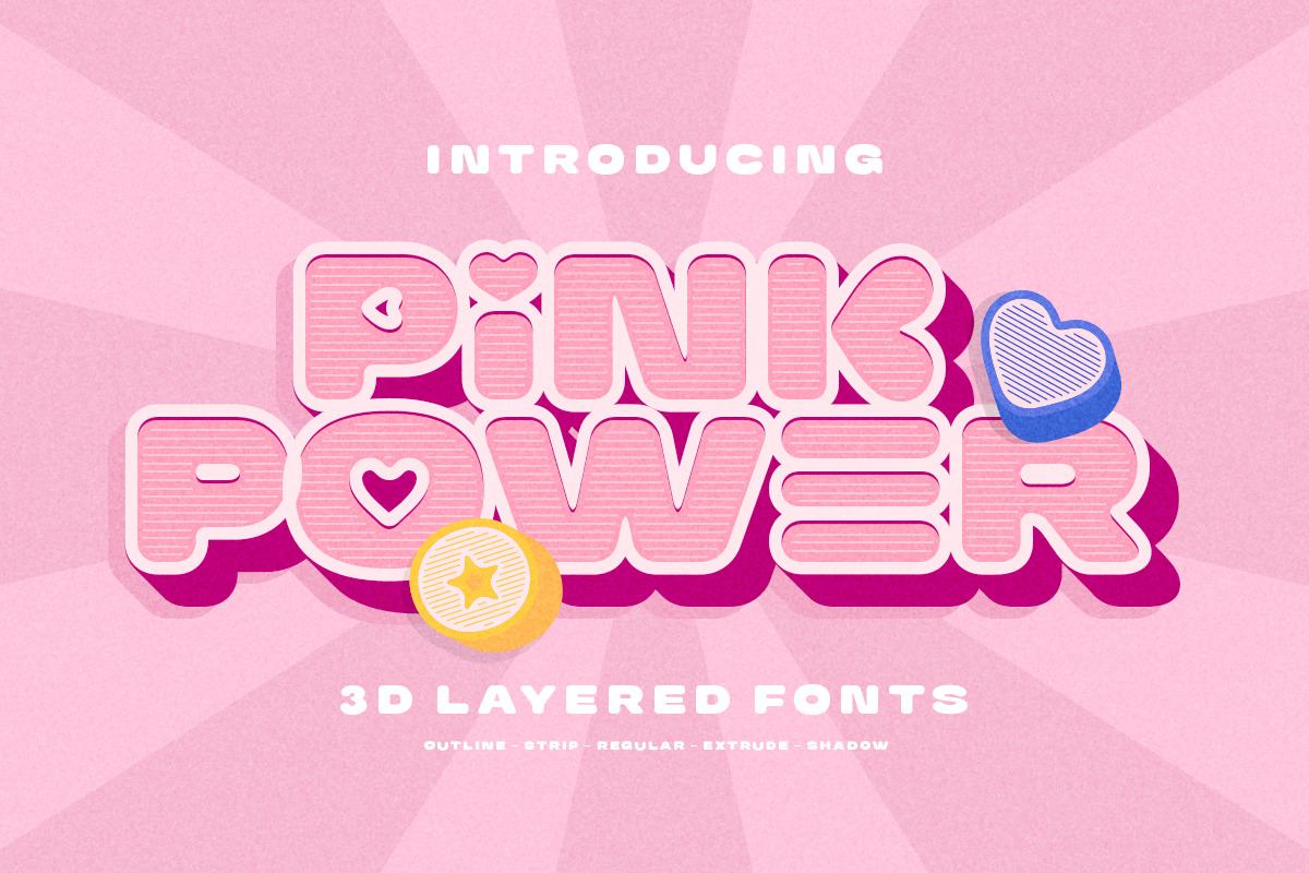 Pink Power - 3D Layered Font Free Download Free Download