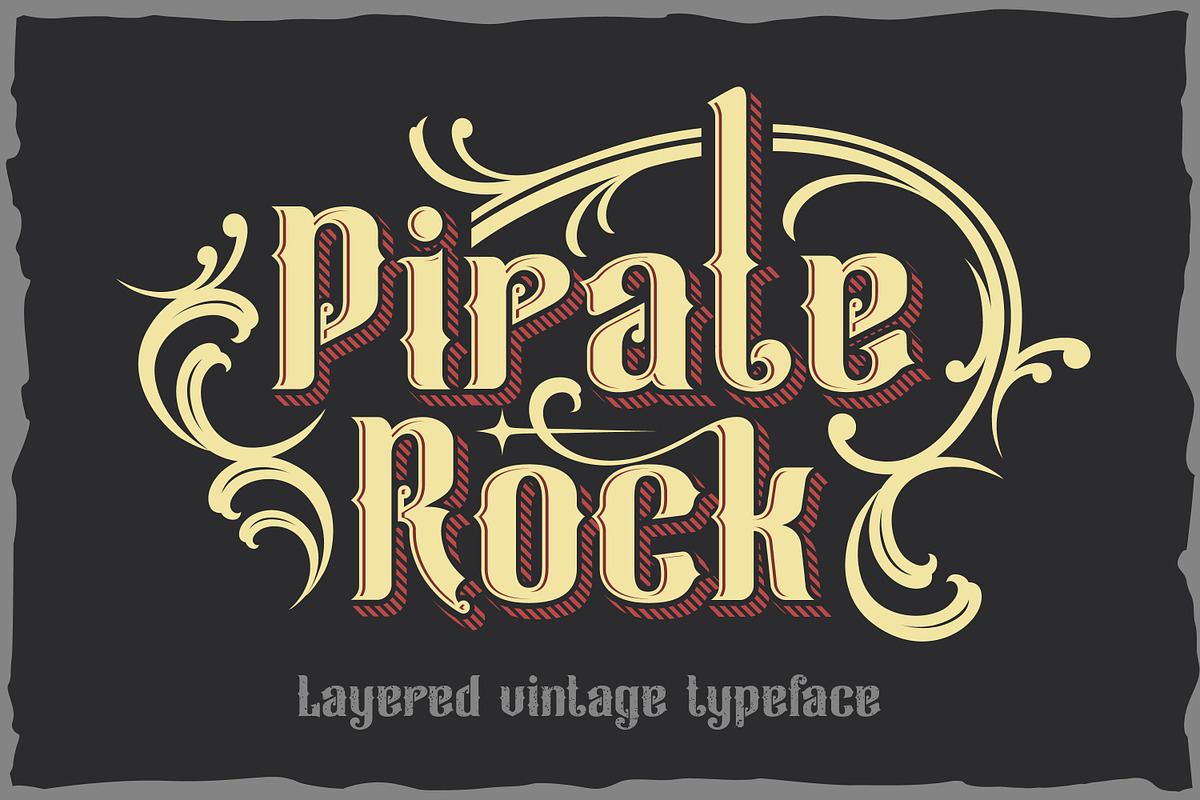 Pirate rock - vintage layered font Free Download Free Download