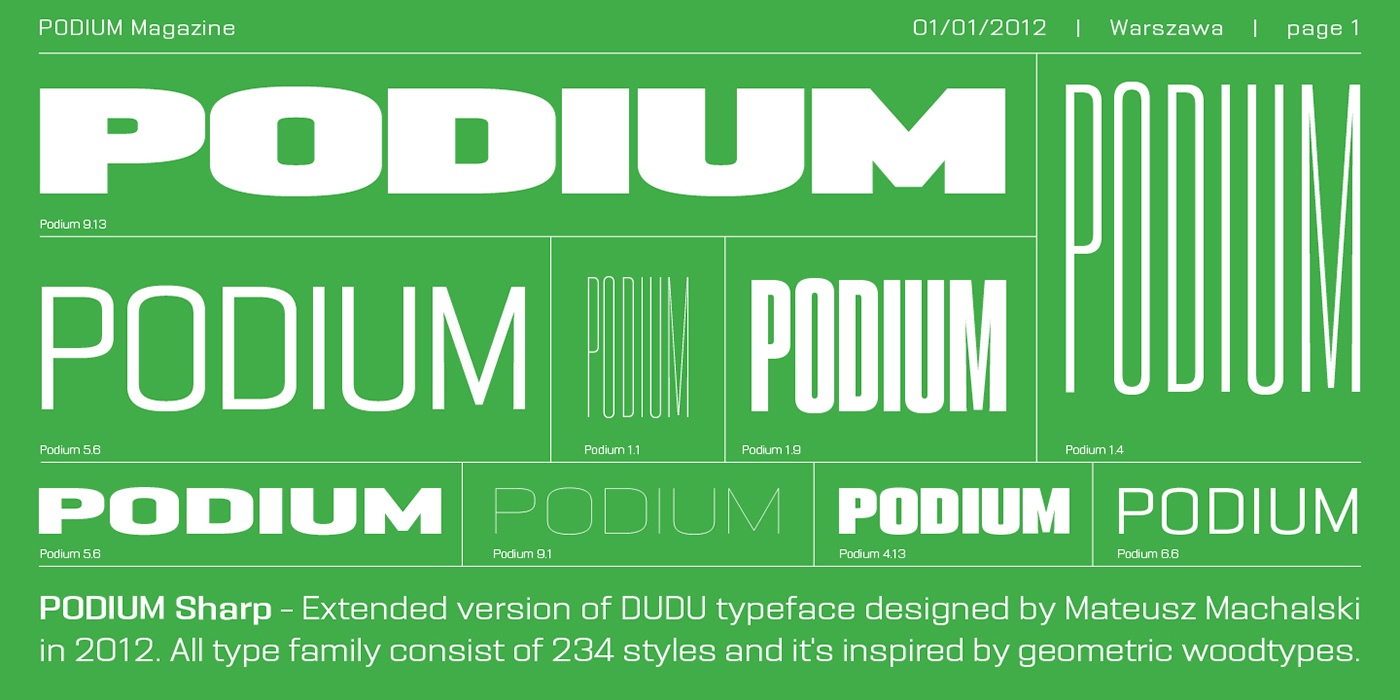 PODIUM Sharp Font Free Download