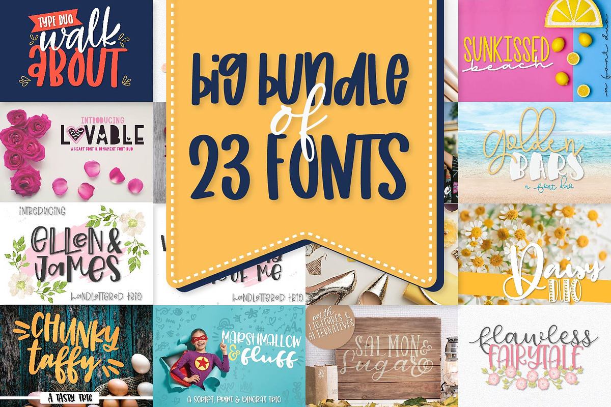 Power Duos - A Big Font Bundle Free Download Free Download