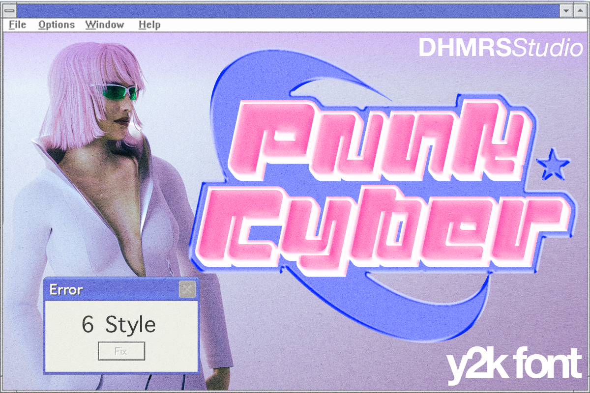 Punk Cyber - Y2K Family Fonts Free Download Free Download