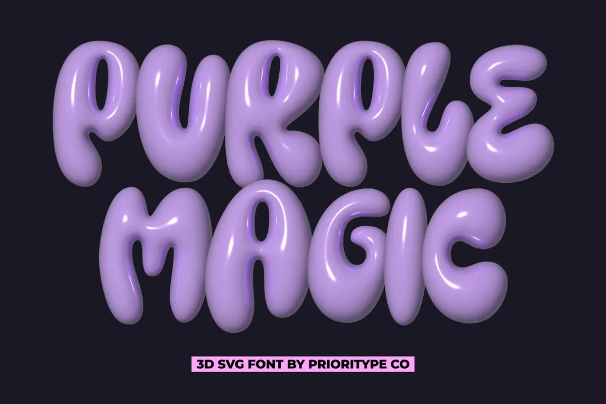 Purple Magic - 3D SVG Font Free Download Free Download