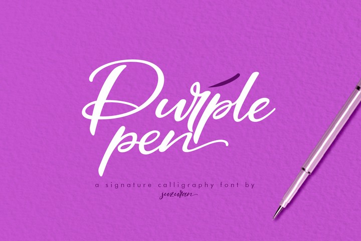 Purple Pen Script Font Free Download