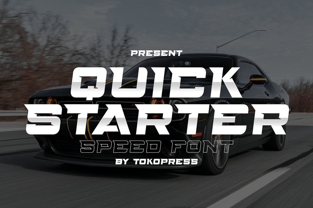 QUICKSTARTER - Racing Gaming font Free Download Free Download