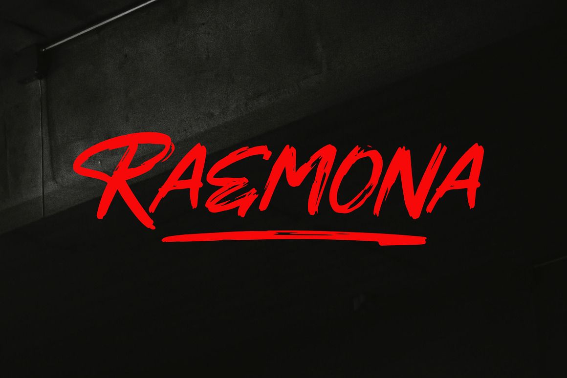 RAEMONA Rough Brush Font Free Download