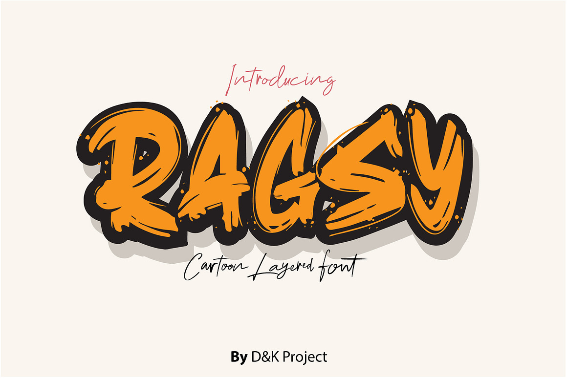 Ragsy | Cartoon layered font Free Download