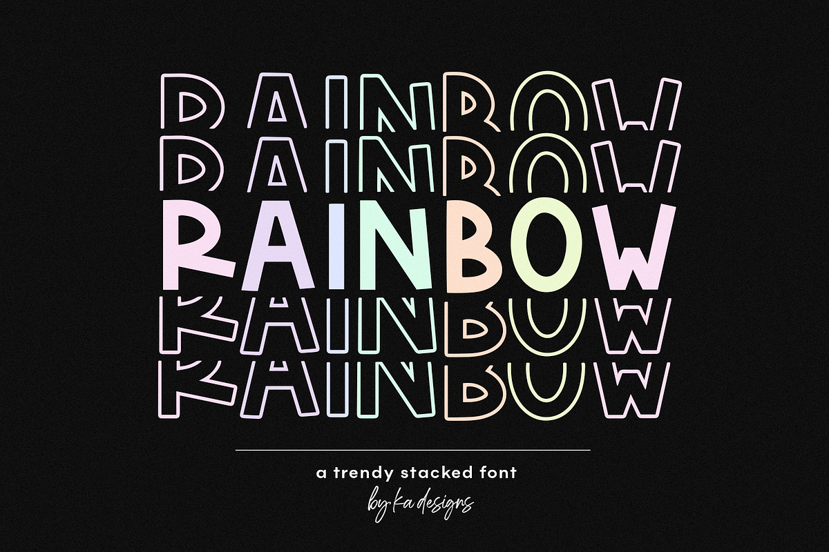 Rainbow | Stacked Font Free Download Free Download