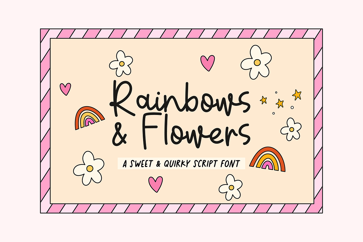 RAINBOWS AND FLOWERS | SWEET FONT Free Download Free Download