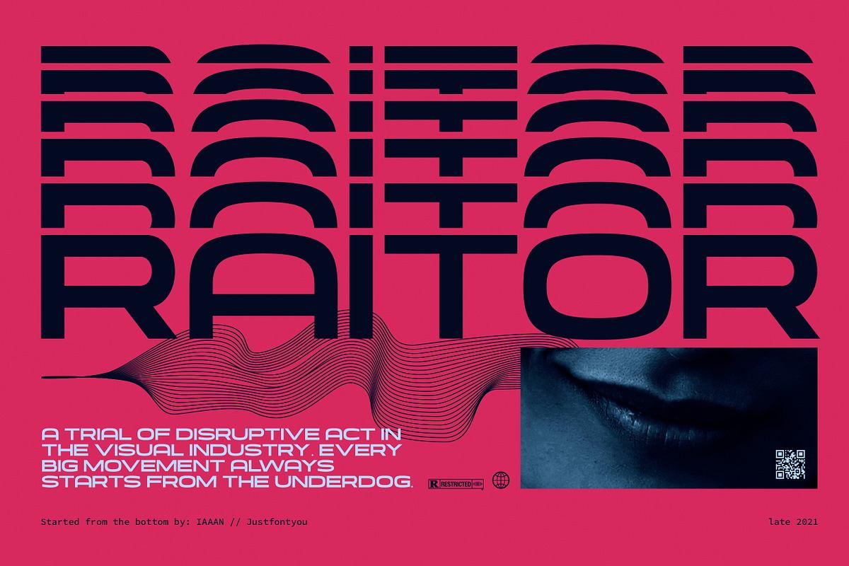 Raitor - Futuristic Display Fonts Free Download Free Download