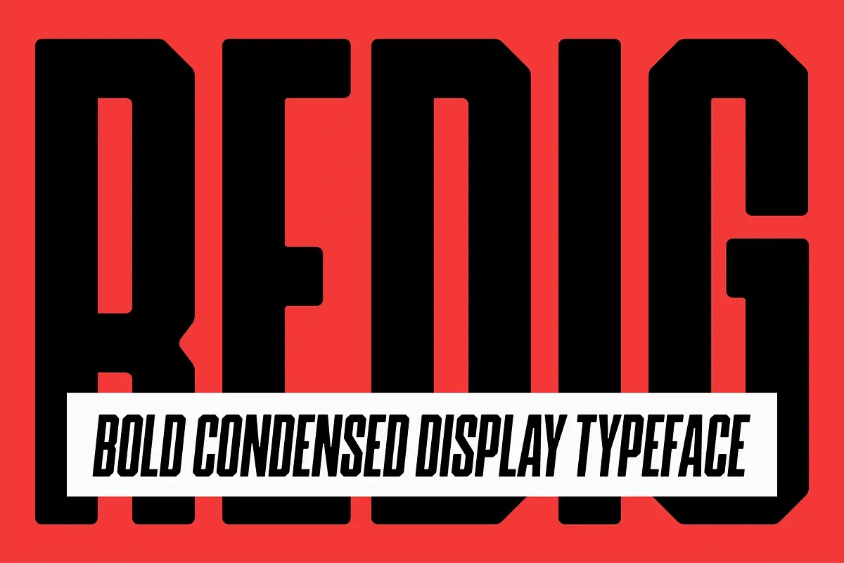 Redig - Condensed bold sans Free Download Free Download