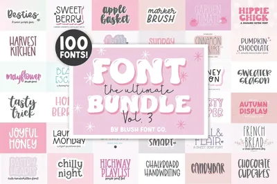 100 FONTS! Ultimate Font Bundle Vol3 Free Download