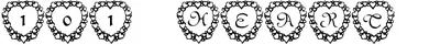 101 Heart Framed Font