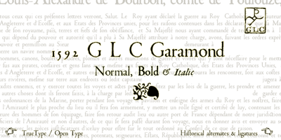 1592 GLC Garamond Free Download