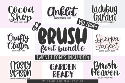 20 Fonts! Brush Font Bundle Vol. 4 Free Download