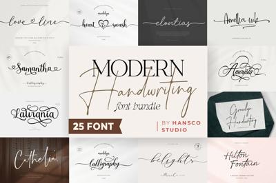 25 Modern Handwriting Font Bundle Free Download