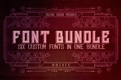 6 Custom Fonts in 1 Bundle - Bundle Free Download