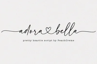 Adora Bella // Heart Script Font Free Download