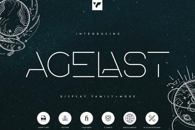 Agelast Display Family + 10 Graphics Free Download