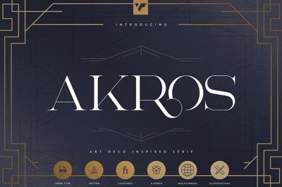 Akros - Art Deco Serif + Extras Free Download