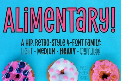 Alimentary- a hip retro font family