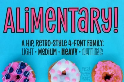 Alimentary- a hip retro font family