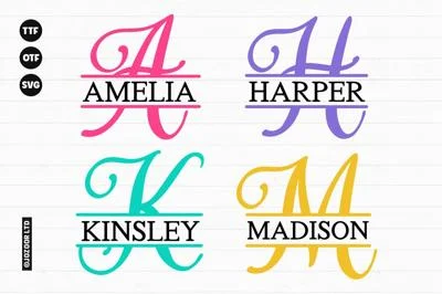Amelia - Split Monogram Script Font