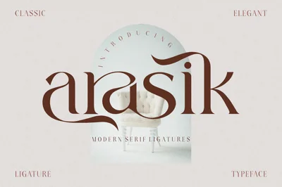 arasik _ modern serif ligatures Font