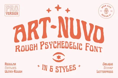 Art-Nuvo - Rough Psychedelic Font Free Download